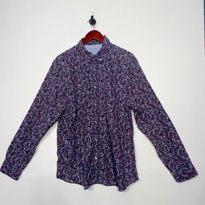 Banana Republic | Luxe Poplin Floral Long Sleeve Shirt | Slim Fit | XL